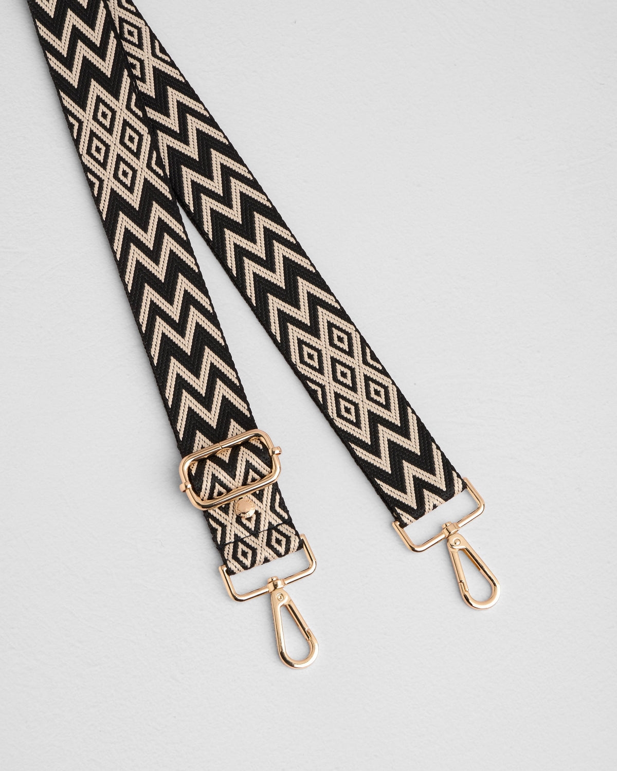 Strap Black & Stone Zig Zag